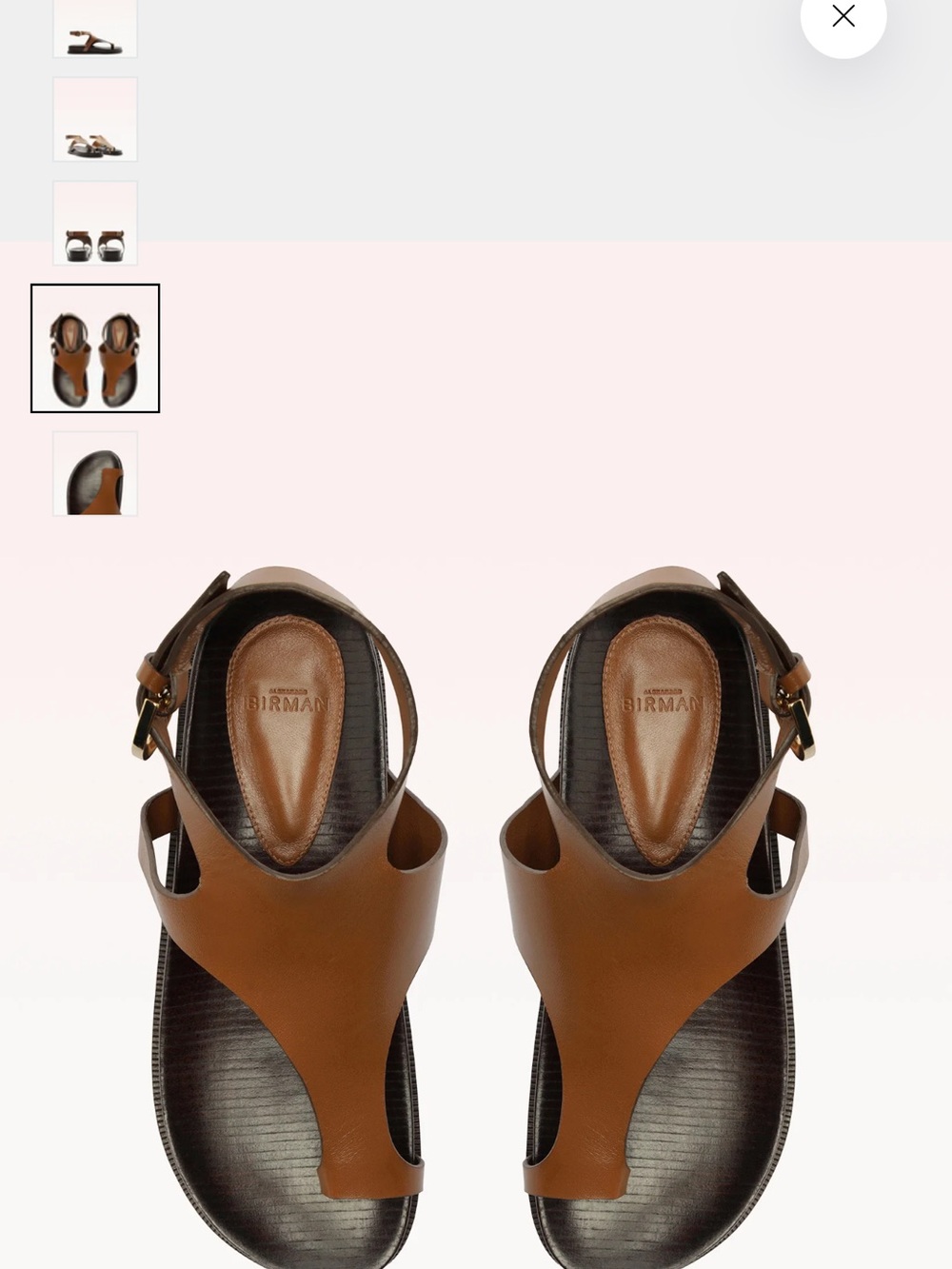 Alexandre Birman Cognac Leather Slingback Sandals
